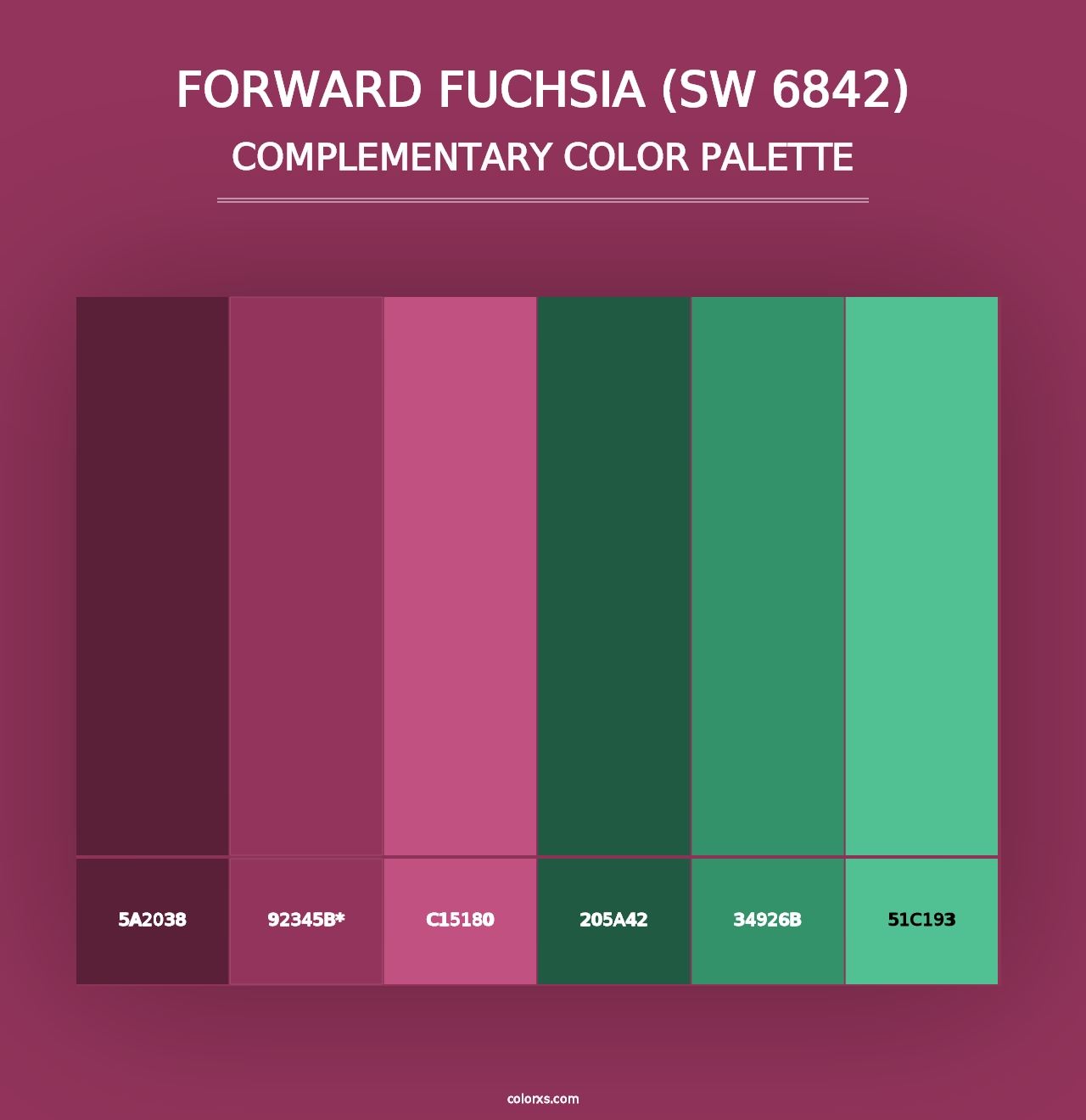 Forward Fuchsia (SW 6842) - Complementary Color Palette