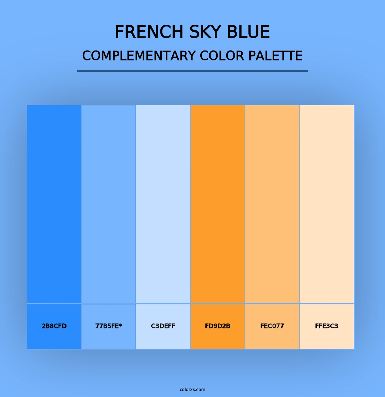 French Sky Blue - Complementary Color Palette