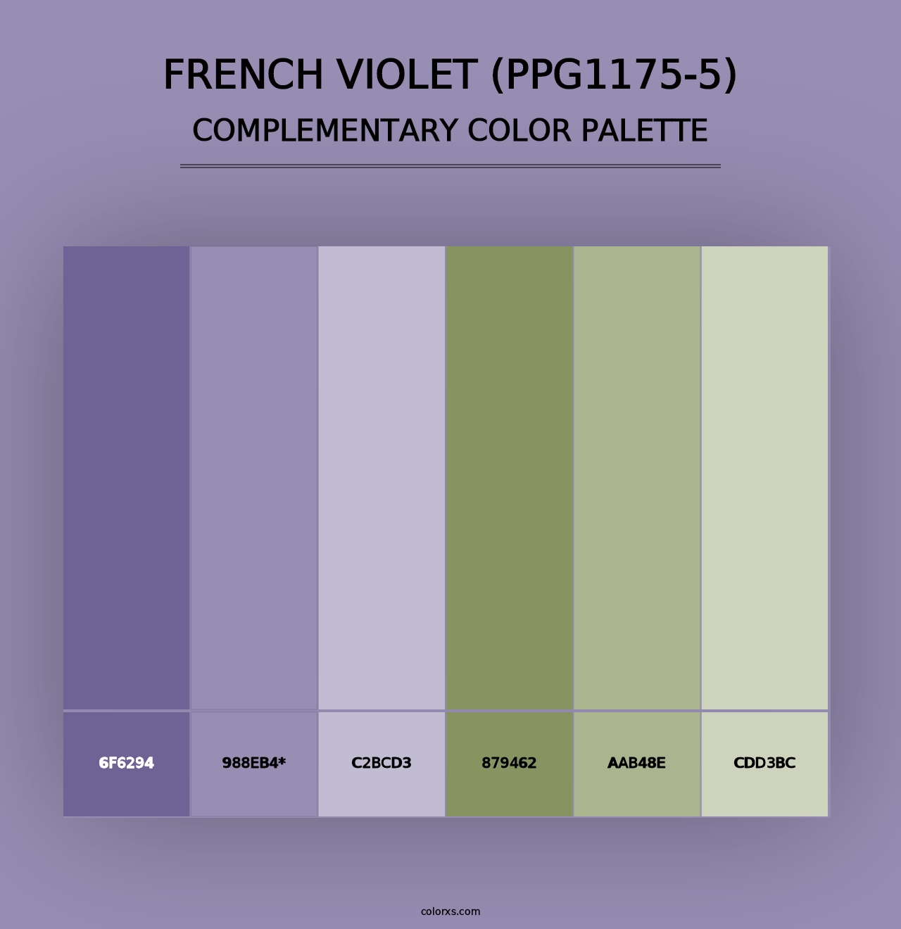 French Violet (PPG1175-5) - Complementary Color Palette