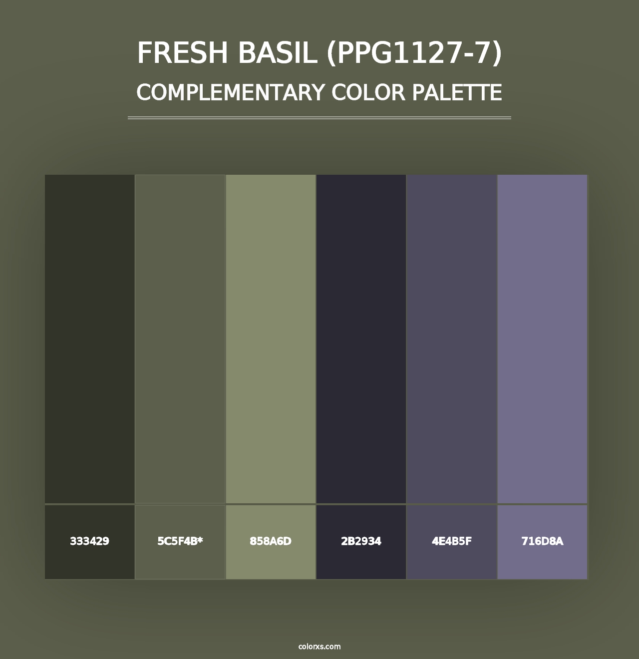 Fresh Basil (PPG1127-7) - Complementary Color Palette