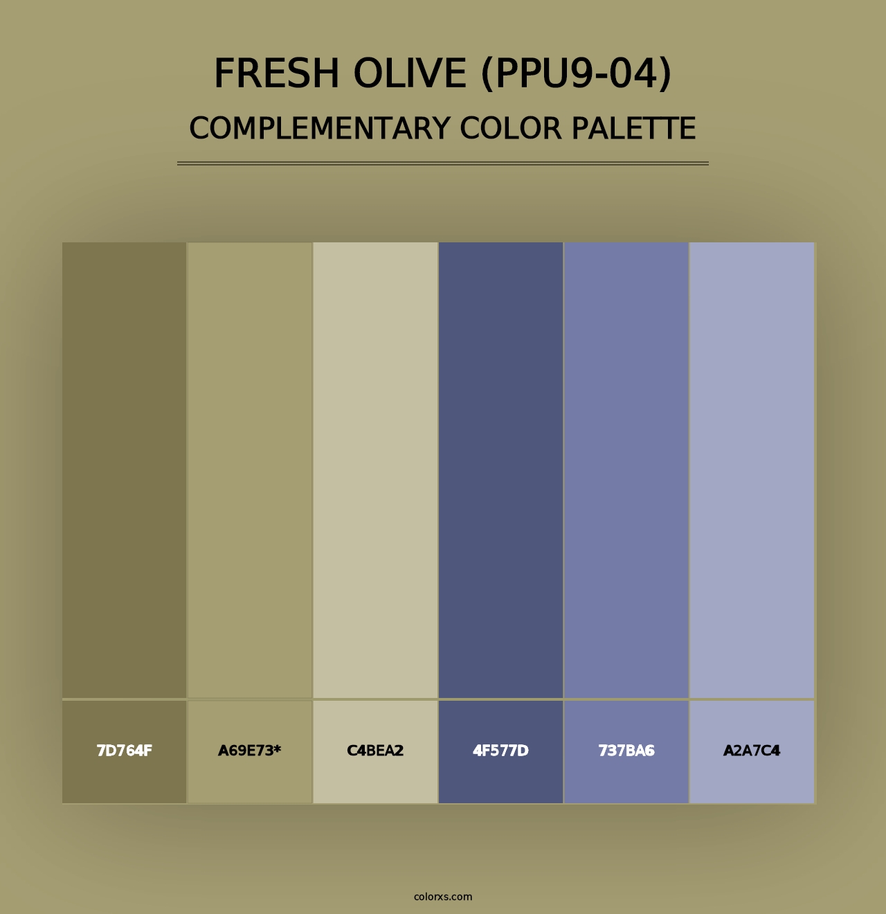 Fresh Olive (PPU9-04) - Complementary Color Palette