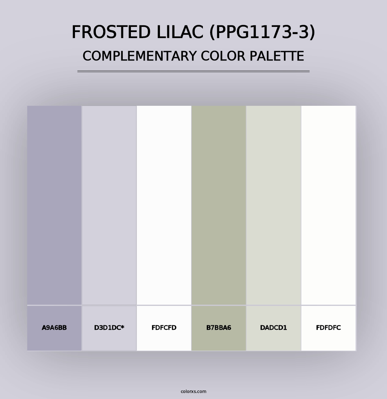 Frosted Lilac (PPG1173-3) - Complementary Color Palette