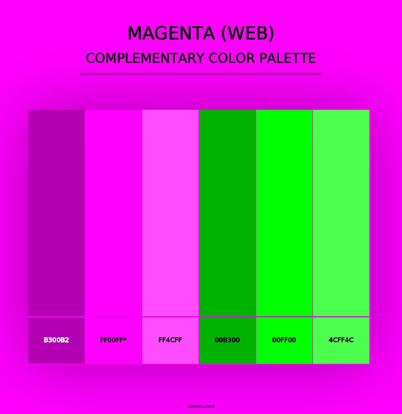 Magenta (Web) - Complementary Color Palette