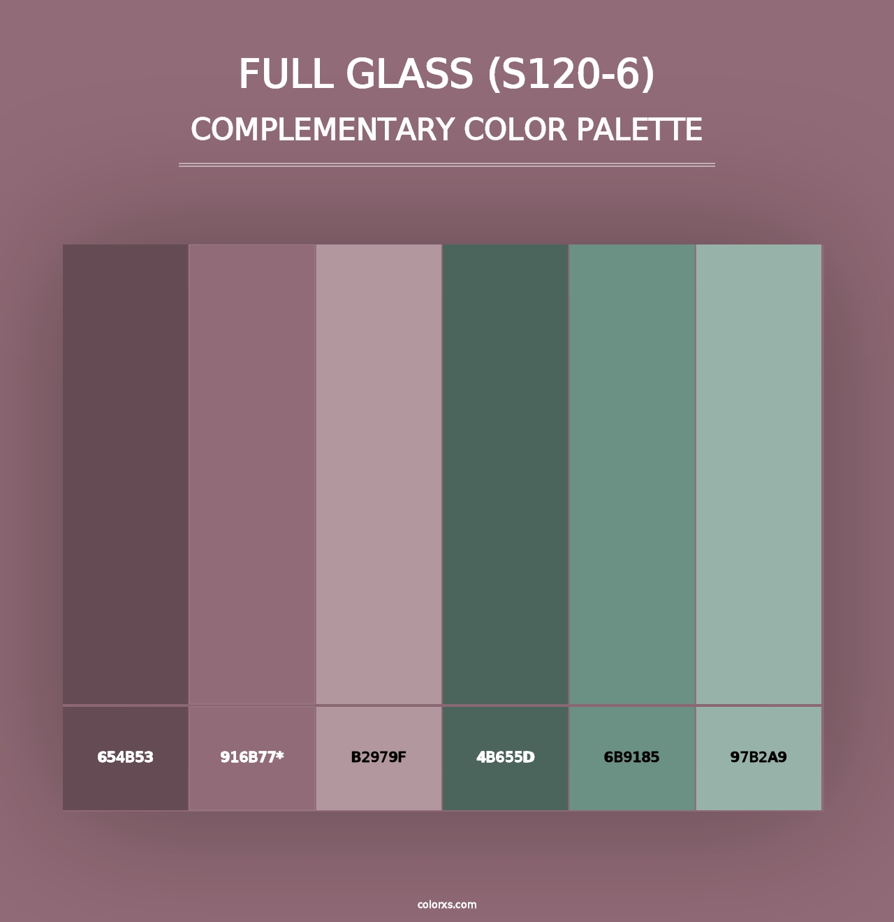 Full Glass (S120-6) - Complementary Color Palette