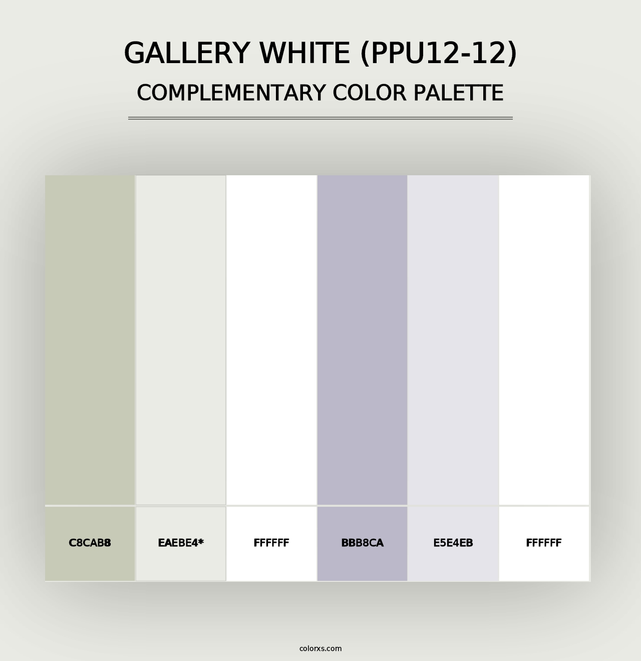 Gallery White (PPU12-12) - Complementary Color Palette