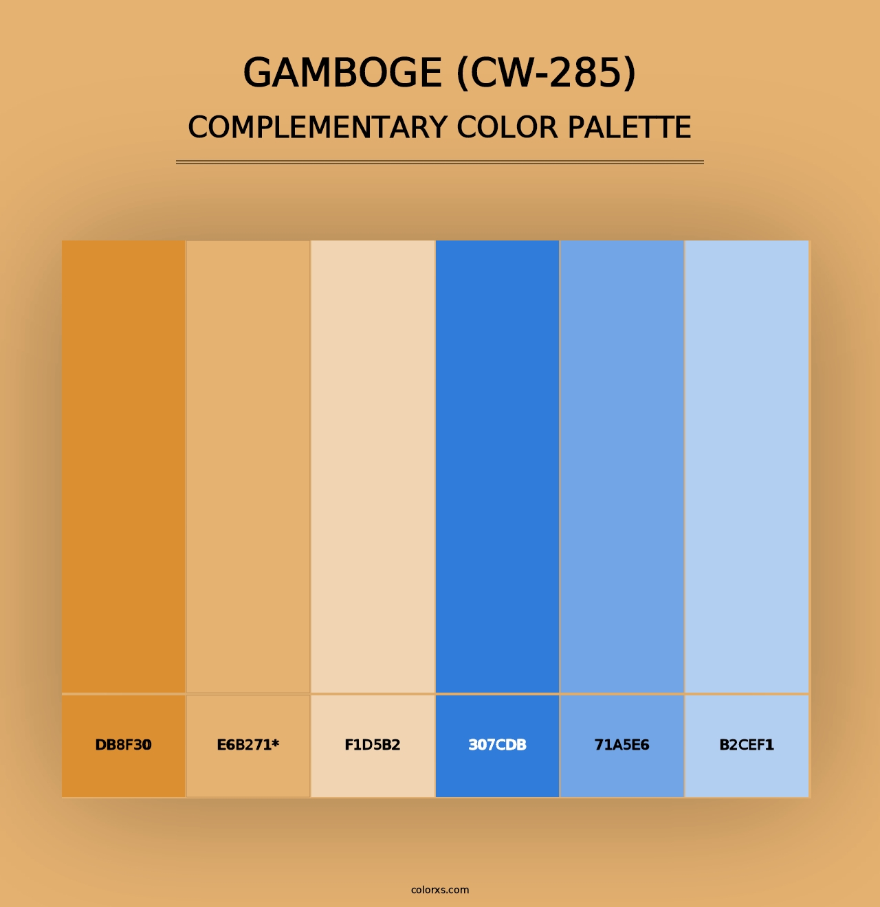 Gamboge (CW-285) - Complementary Color Palette