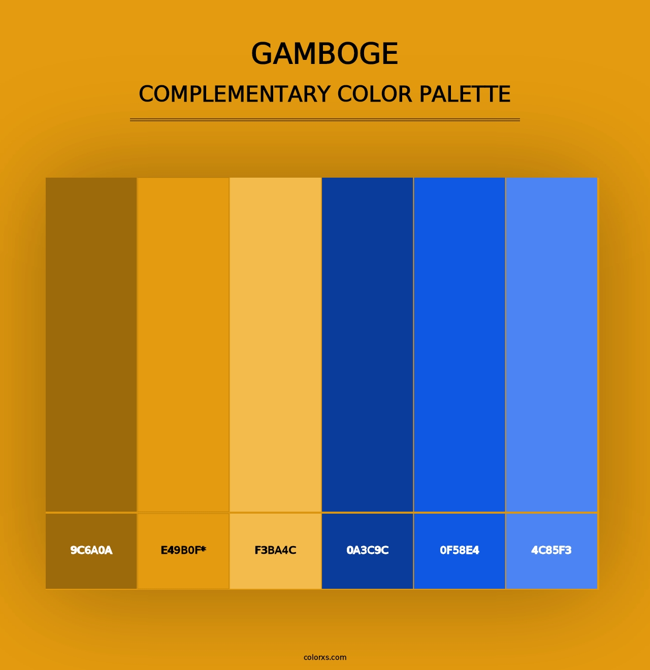 Gamboge - Complementary Color Palette