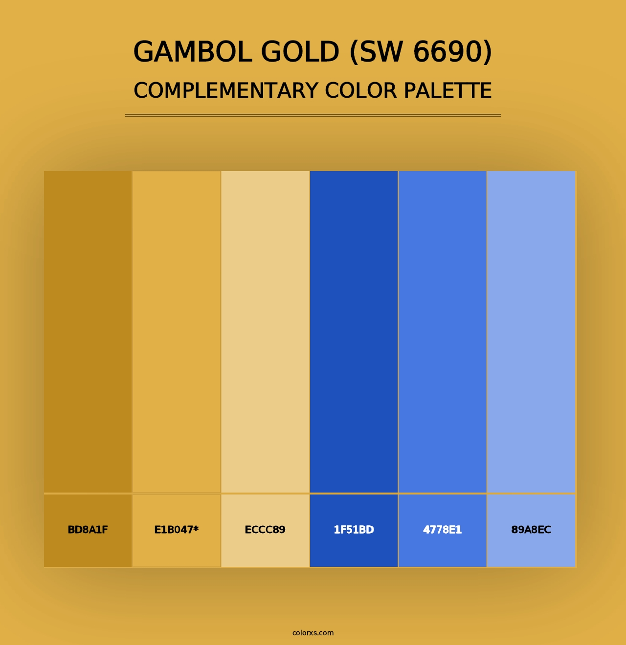 Gambol Gold (SW 6690) - Complementary Color Palette