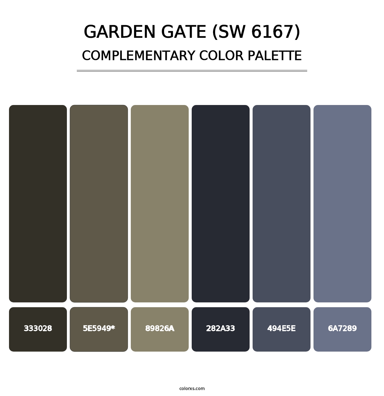 Garden Gate (SW 6167) - Complementary Color Palette