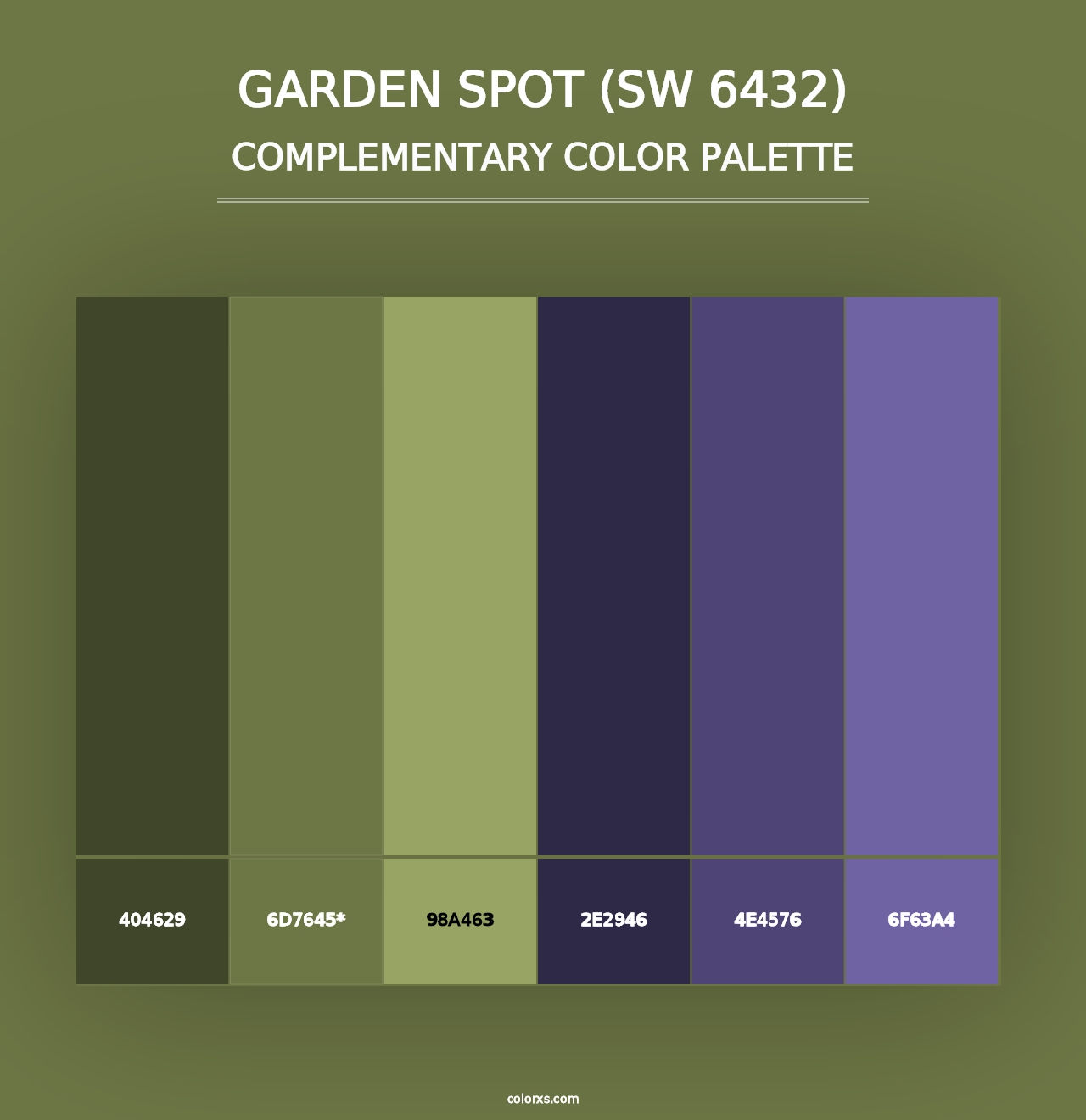 Garden Spot (SW 6432) - Complementary Color Palette