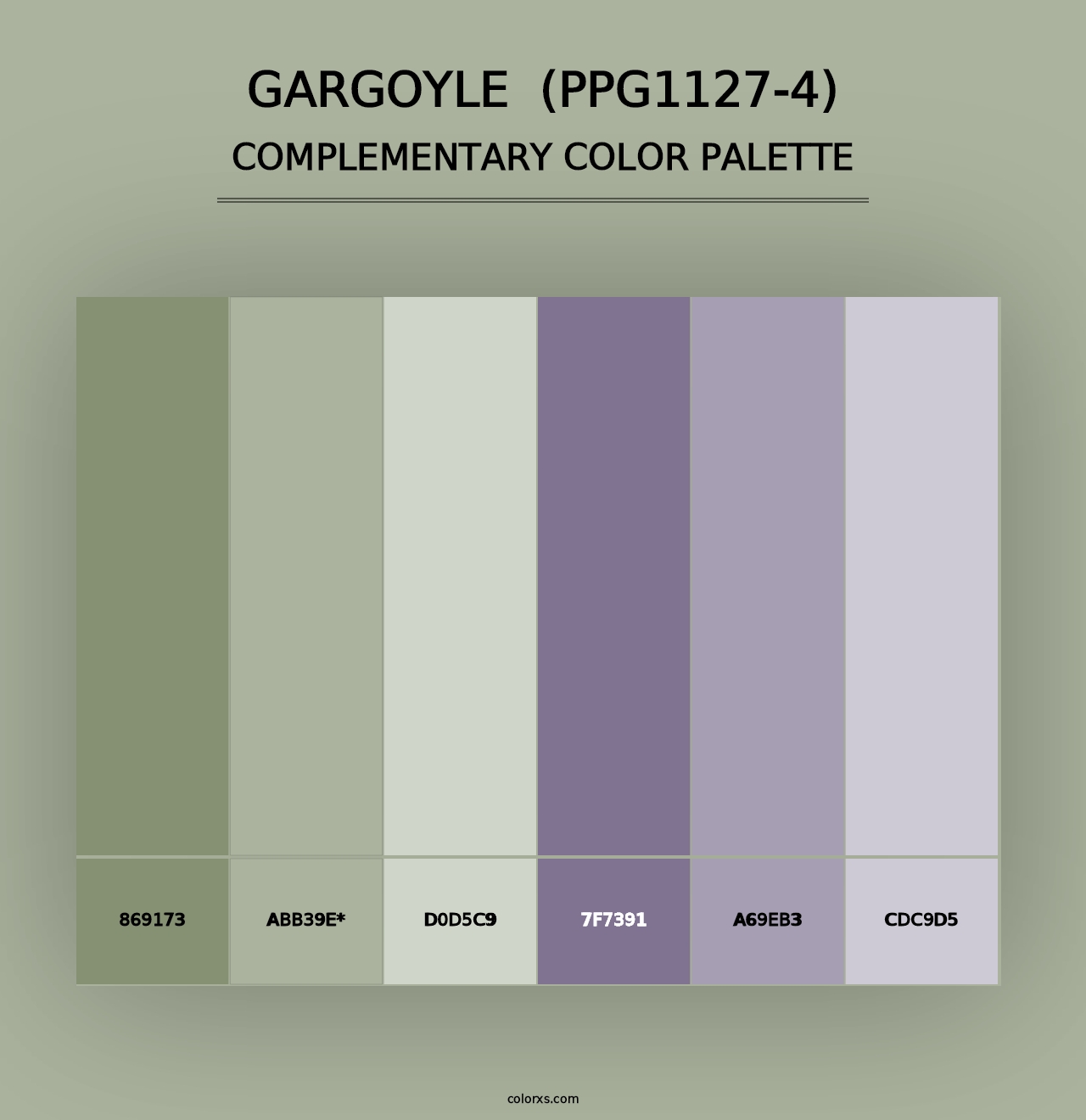 Gargoyle  (PPG1127-4) - Complementary Color Palette