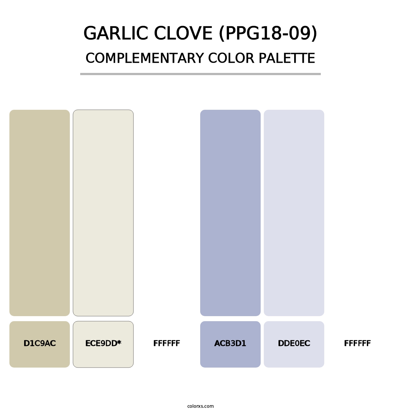 Garlic Clove (PPG18-09) - Complementary Color Palette