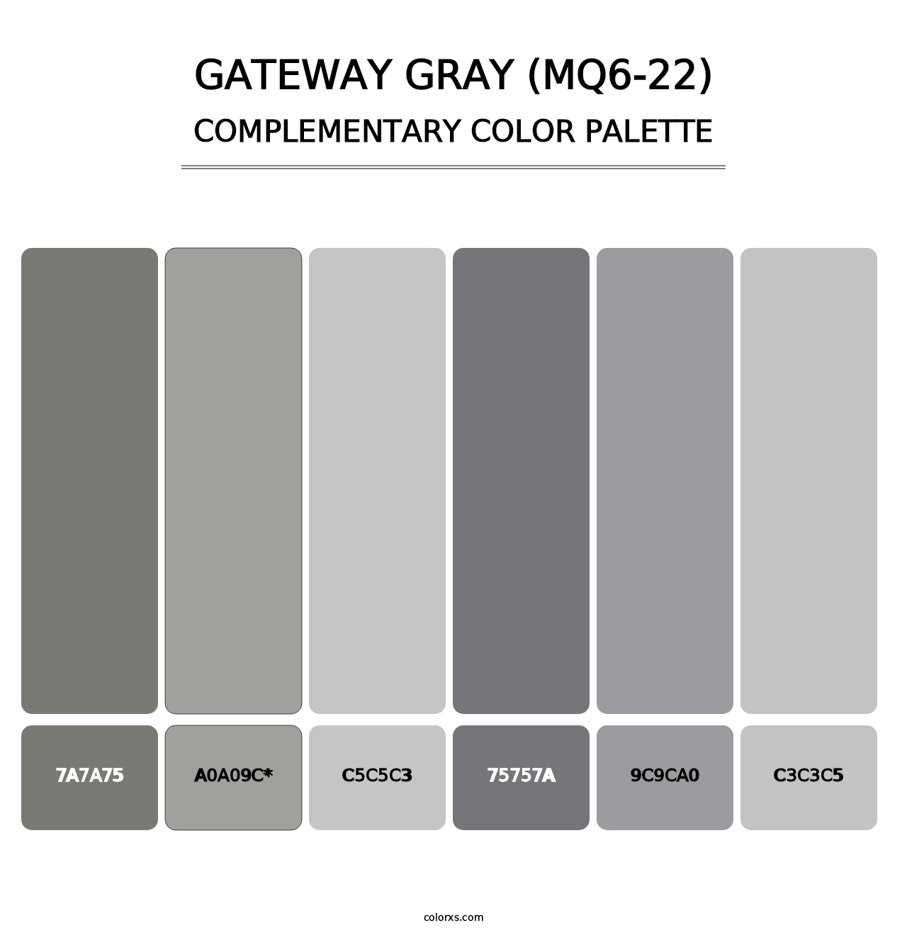 Gateway Gray (MQ6-22) - Complementary Color Palette