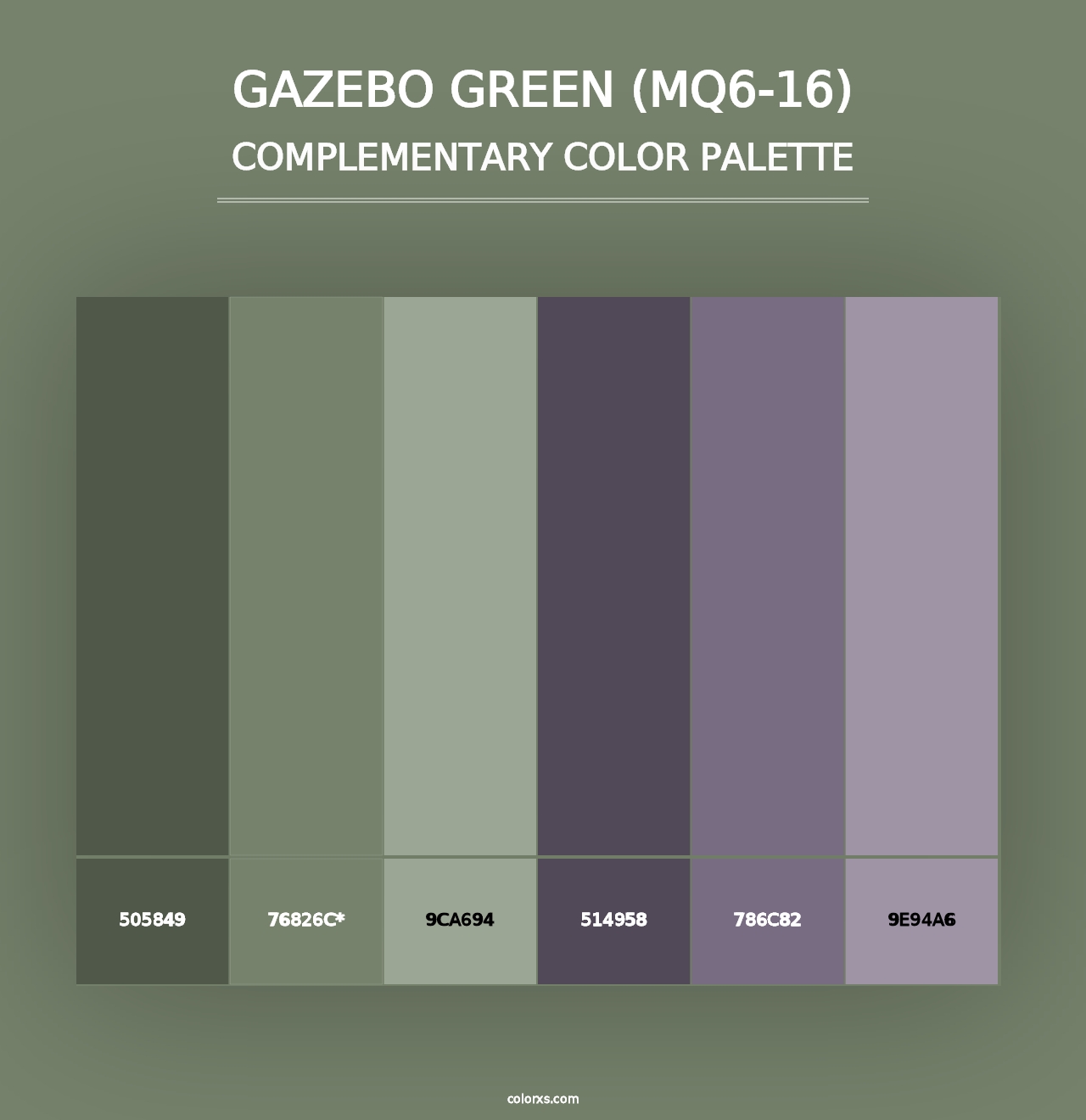 Gazebo Green (MQ6-16) - Complementary Color Palette