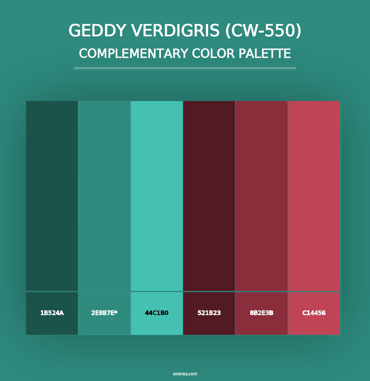 Geddy Verdigris (CW-550) - Complementary Color Palette