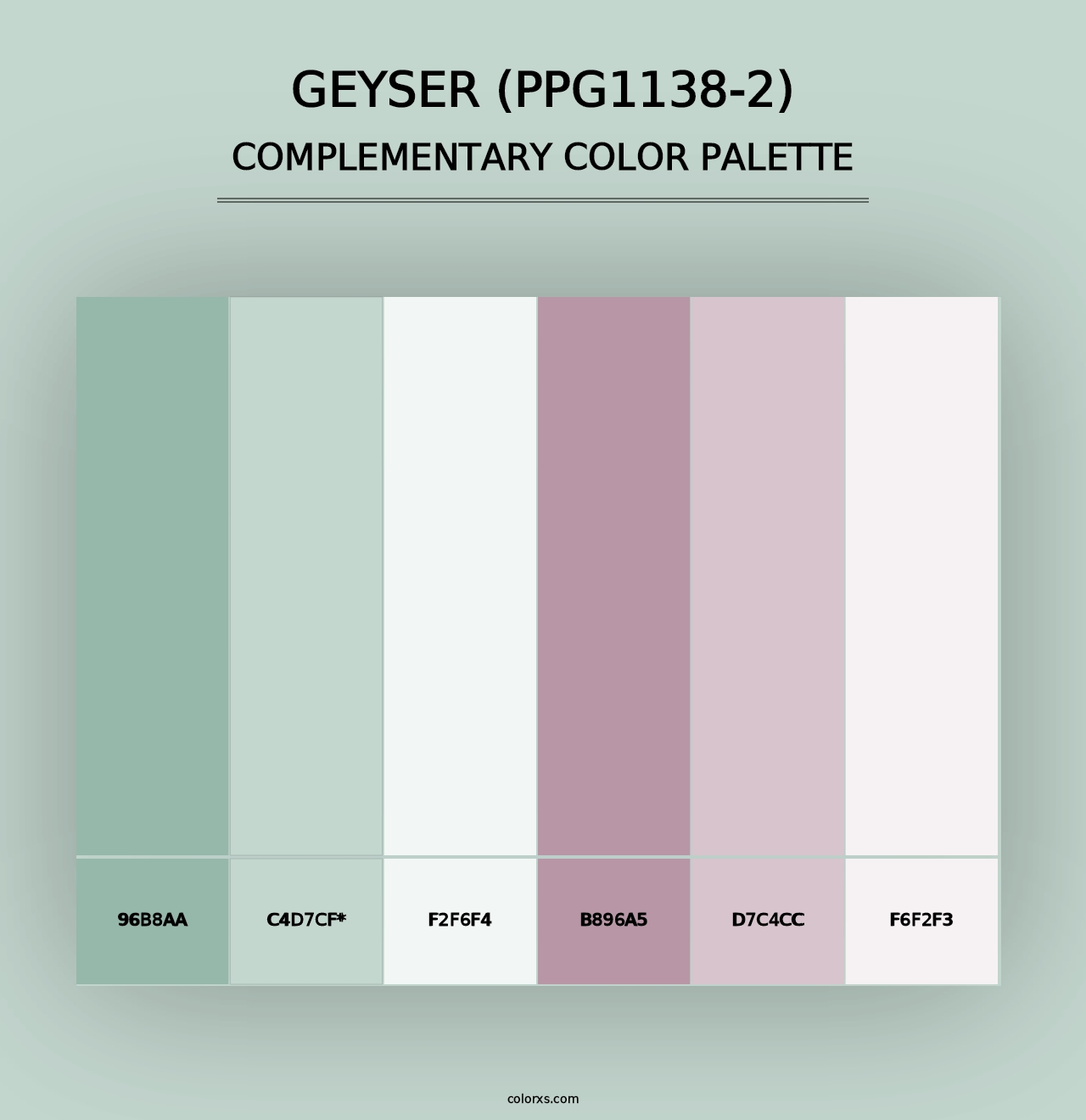 Geyser (PPG1138-2) - Complementary Color Palette