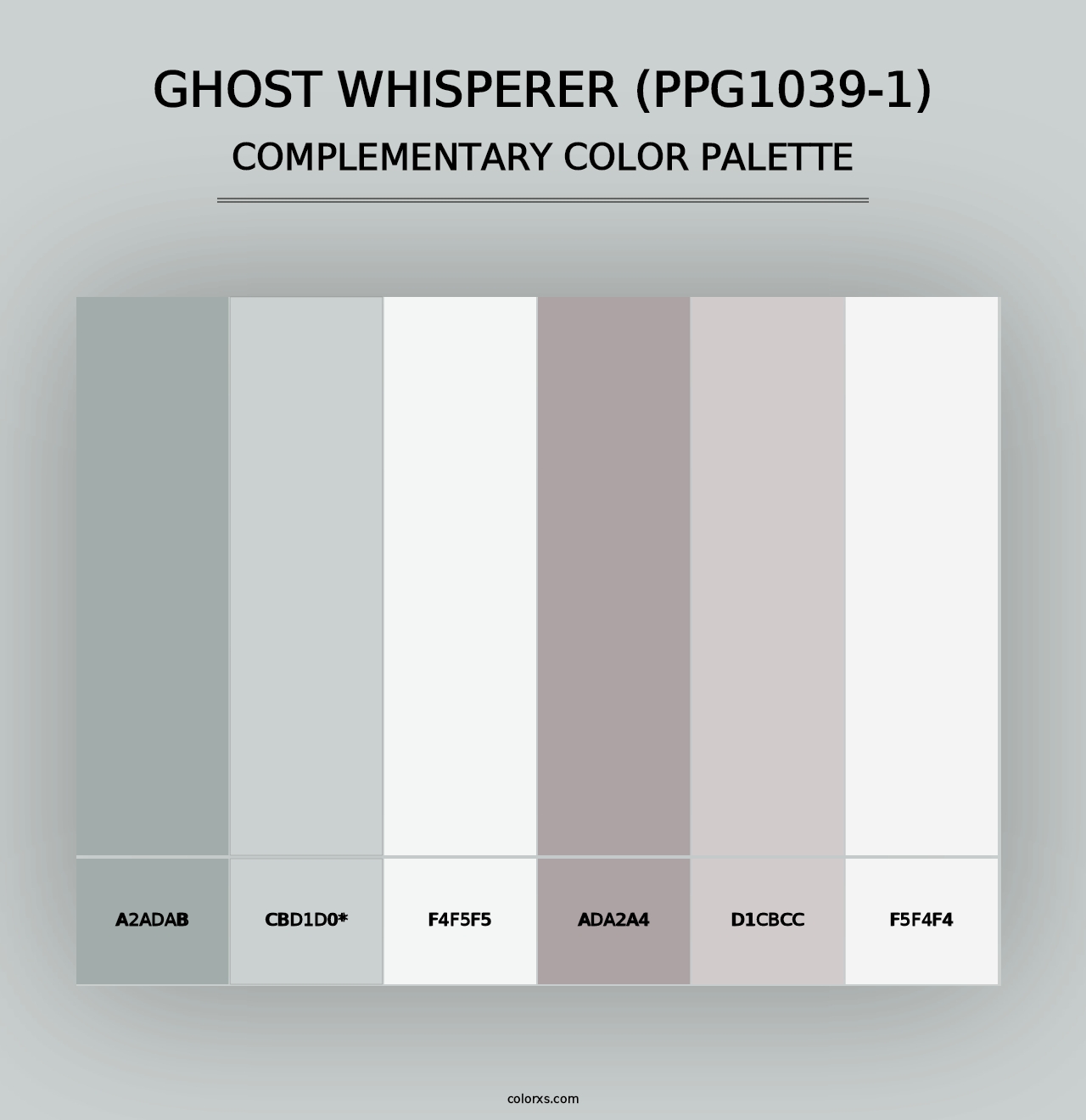 Ghost Whisperer (PPG1039-1) - Complementary Color Palette