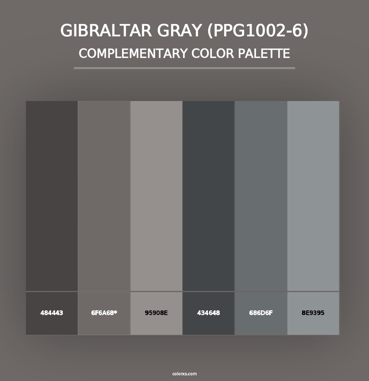 Gibraltar Gray (PPG1002-6) - Complementary Color Palette