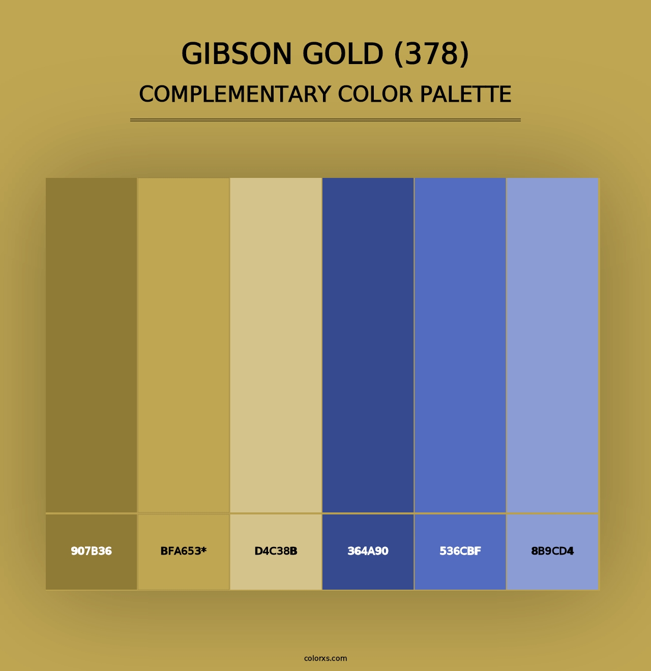 Gibson Gold (378) - Complementary Color Palette