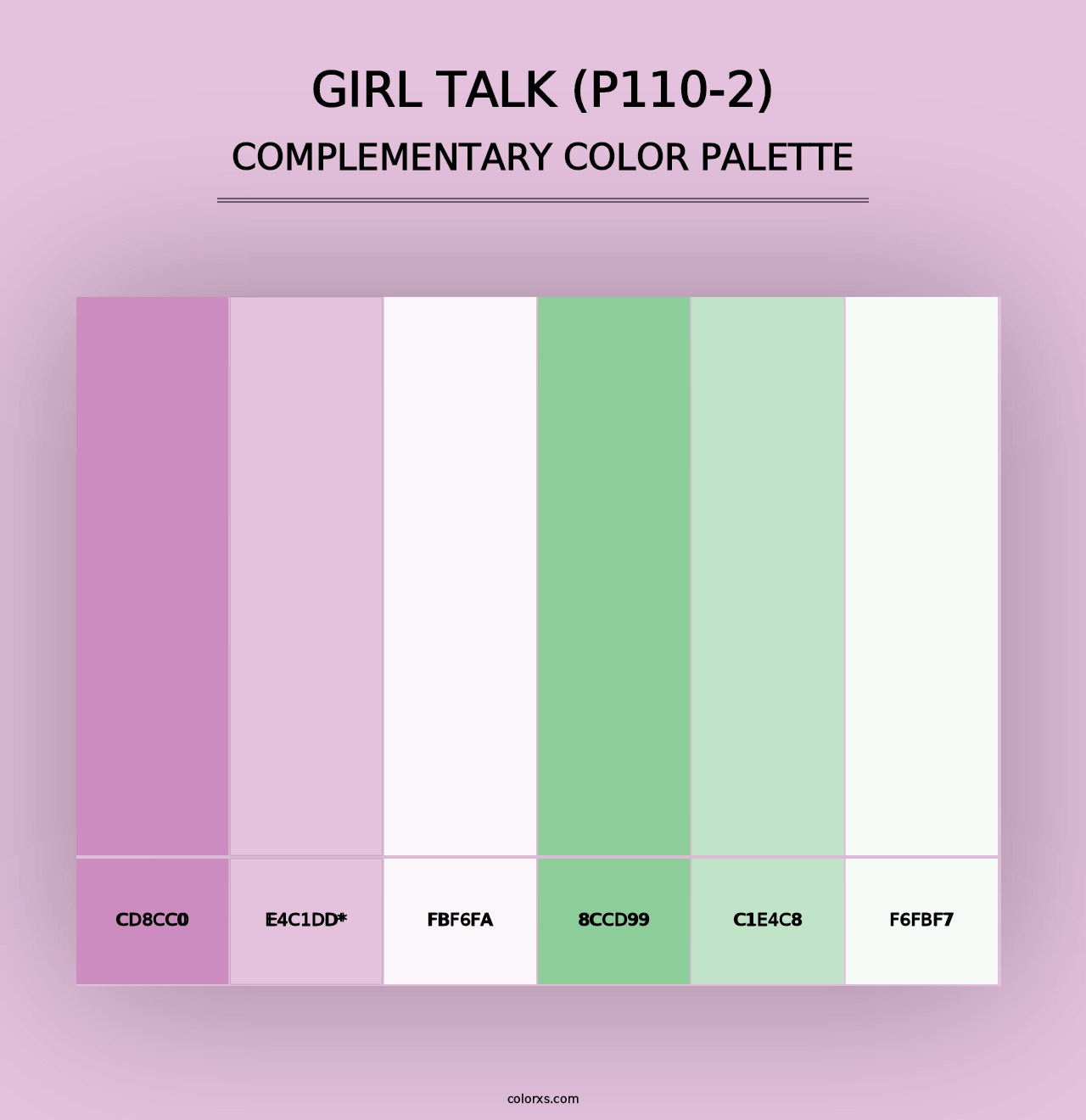 Girl Talk (P110-2) - Complementary Color Palette