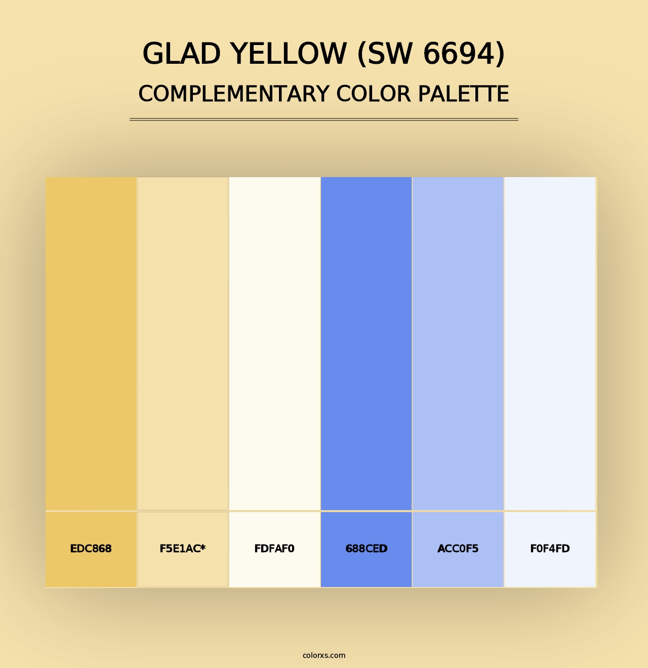 Glad Yellow (SW 6694) - Complementary Color Palette