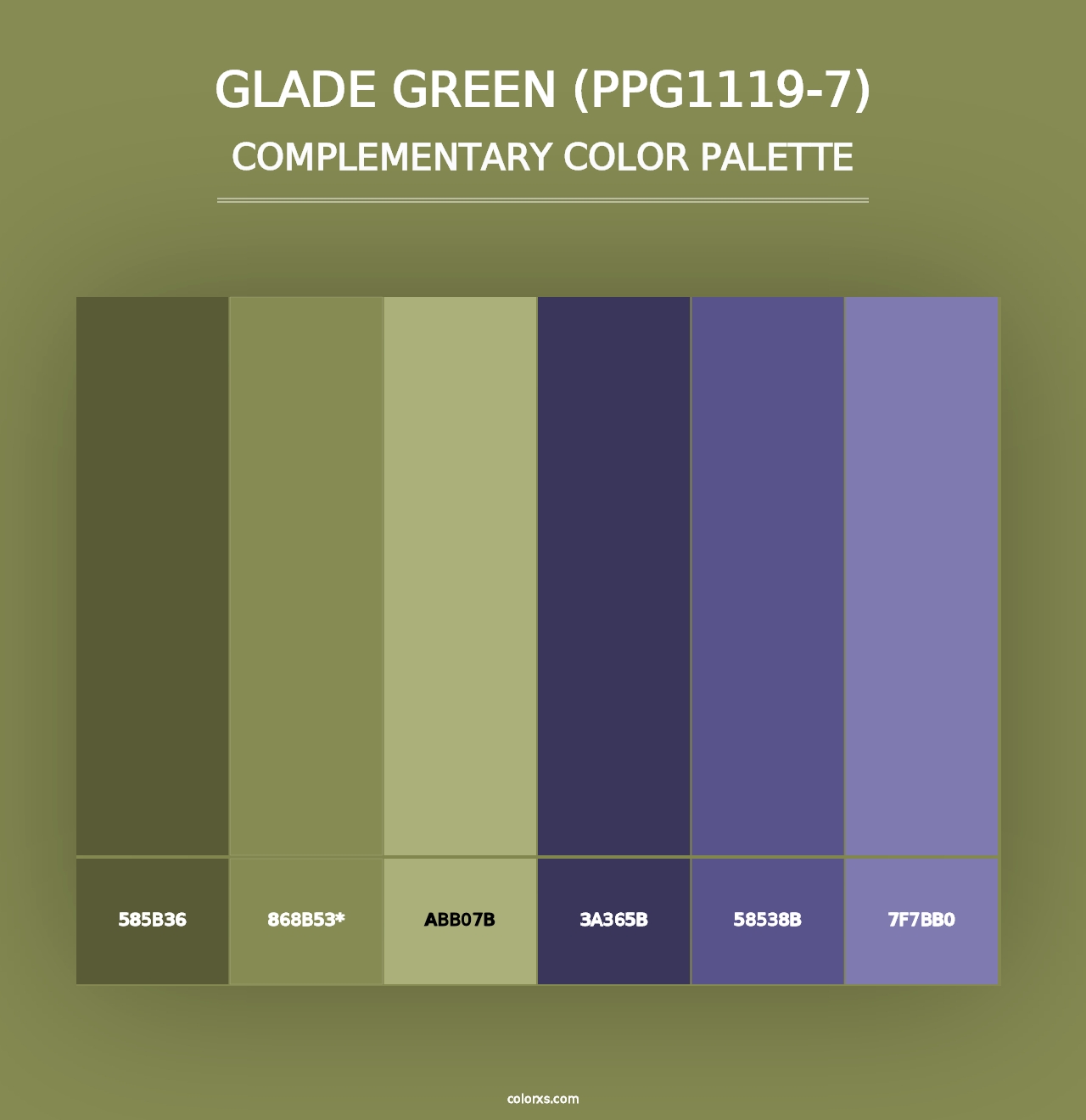 Glade Green (PPG1119-7) - Complementary Color Palette