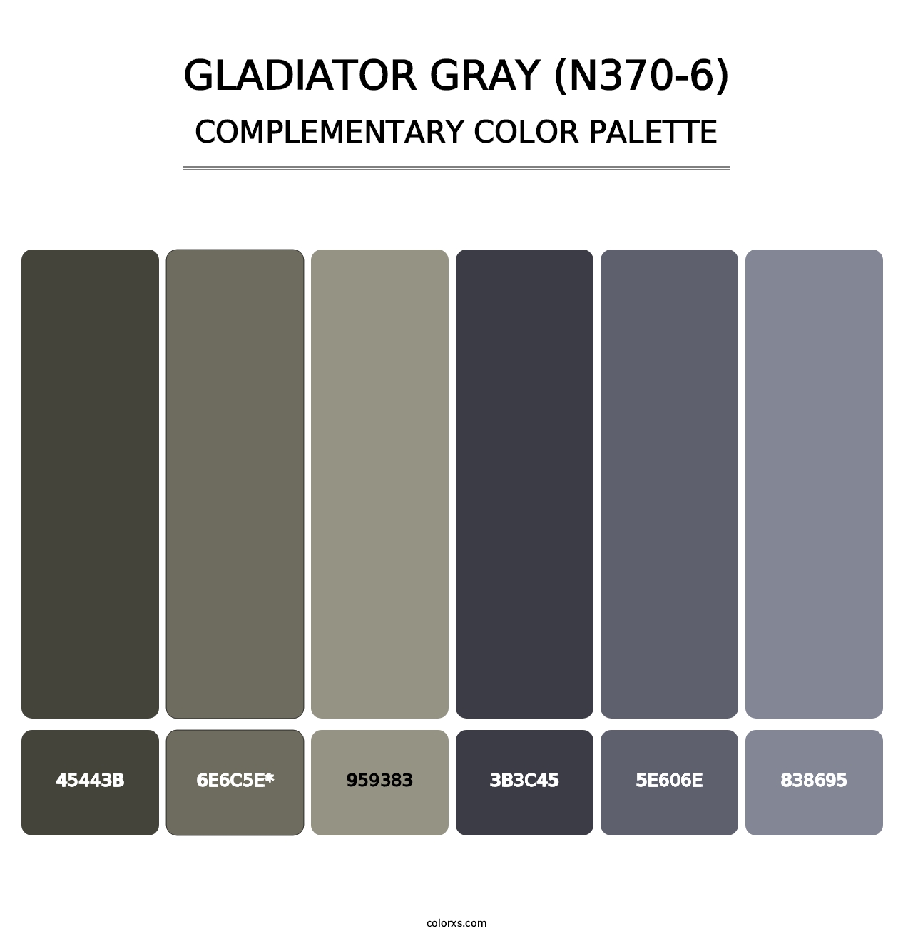 Gladiator Gray (N370-6) - Complementary Color Palette