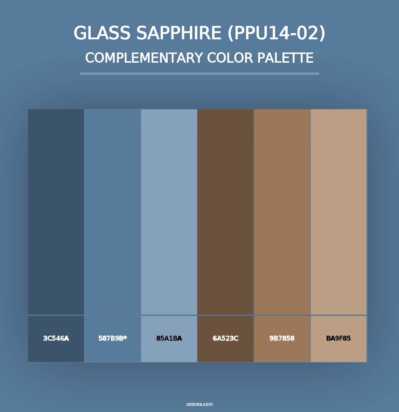 Glass Sapphire (PPU14-02) - Complementary Color Palette