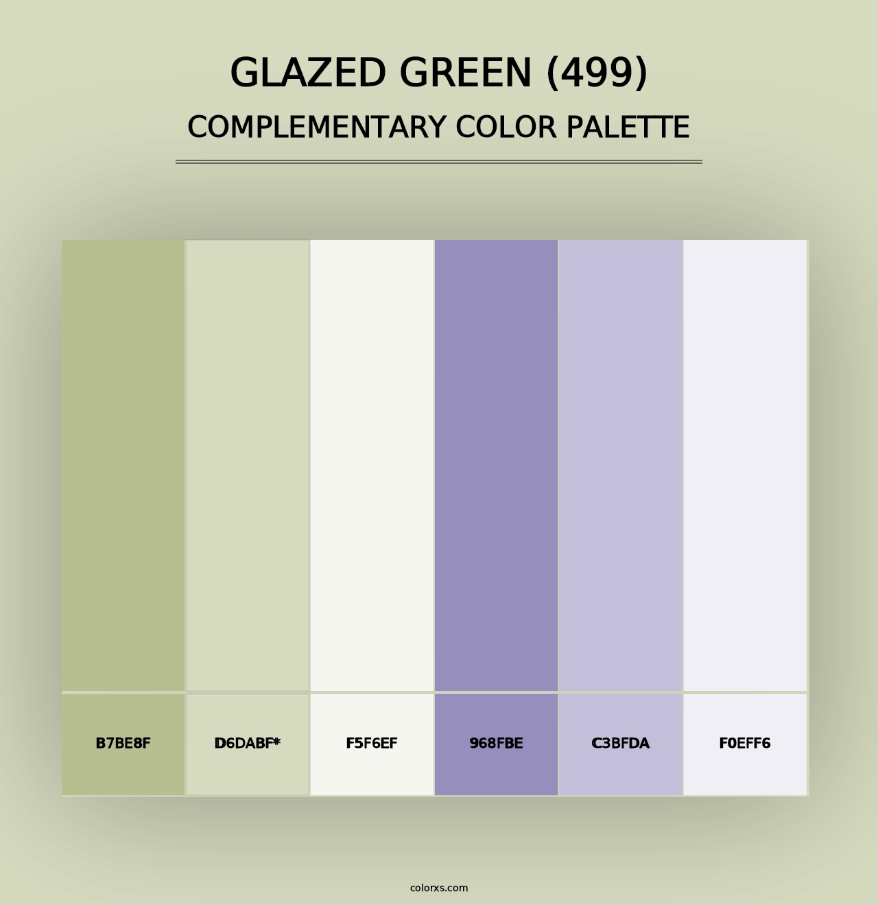 Glazed Green (499) - Complementary Color Palette