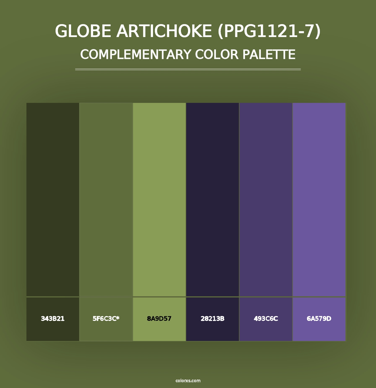 Globe Artichoke (PPG1121-7) - Complementary Color Palette