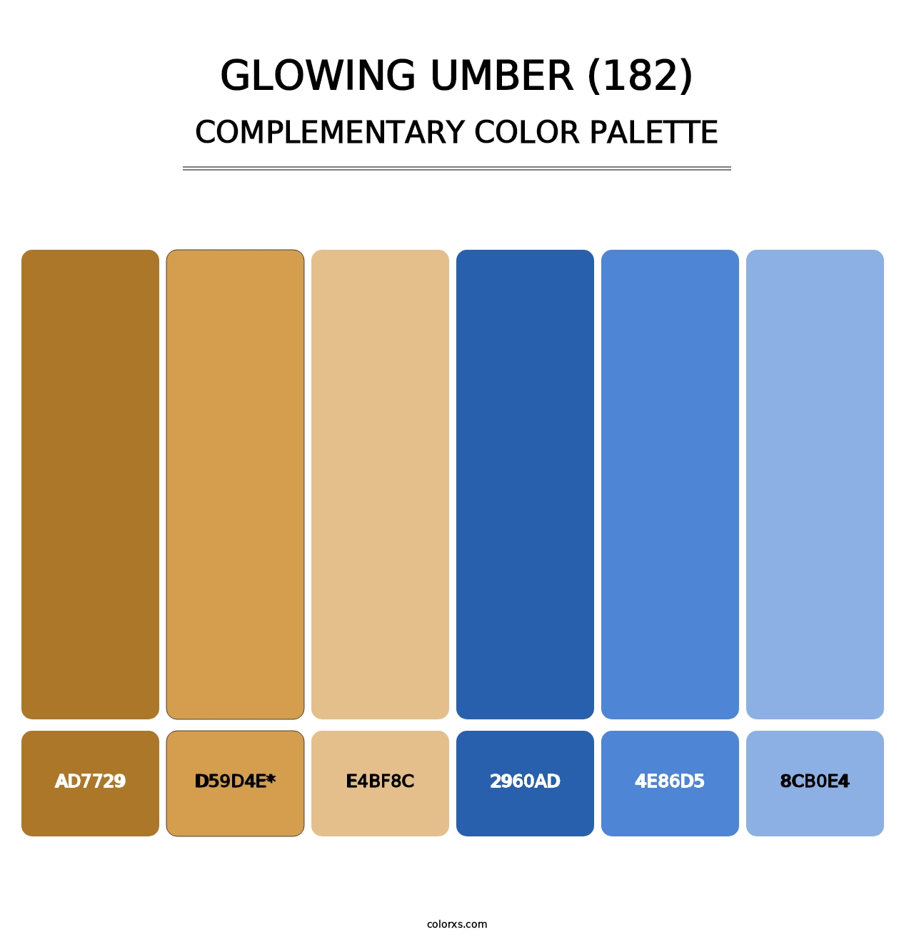 Glowing Umber (182) - Complementary Color Palette