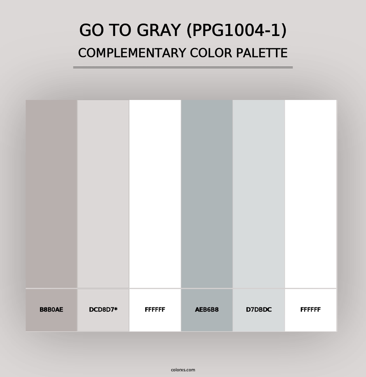 Go To Gray (PPG1004-1) - Complementary Color Palette