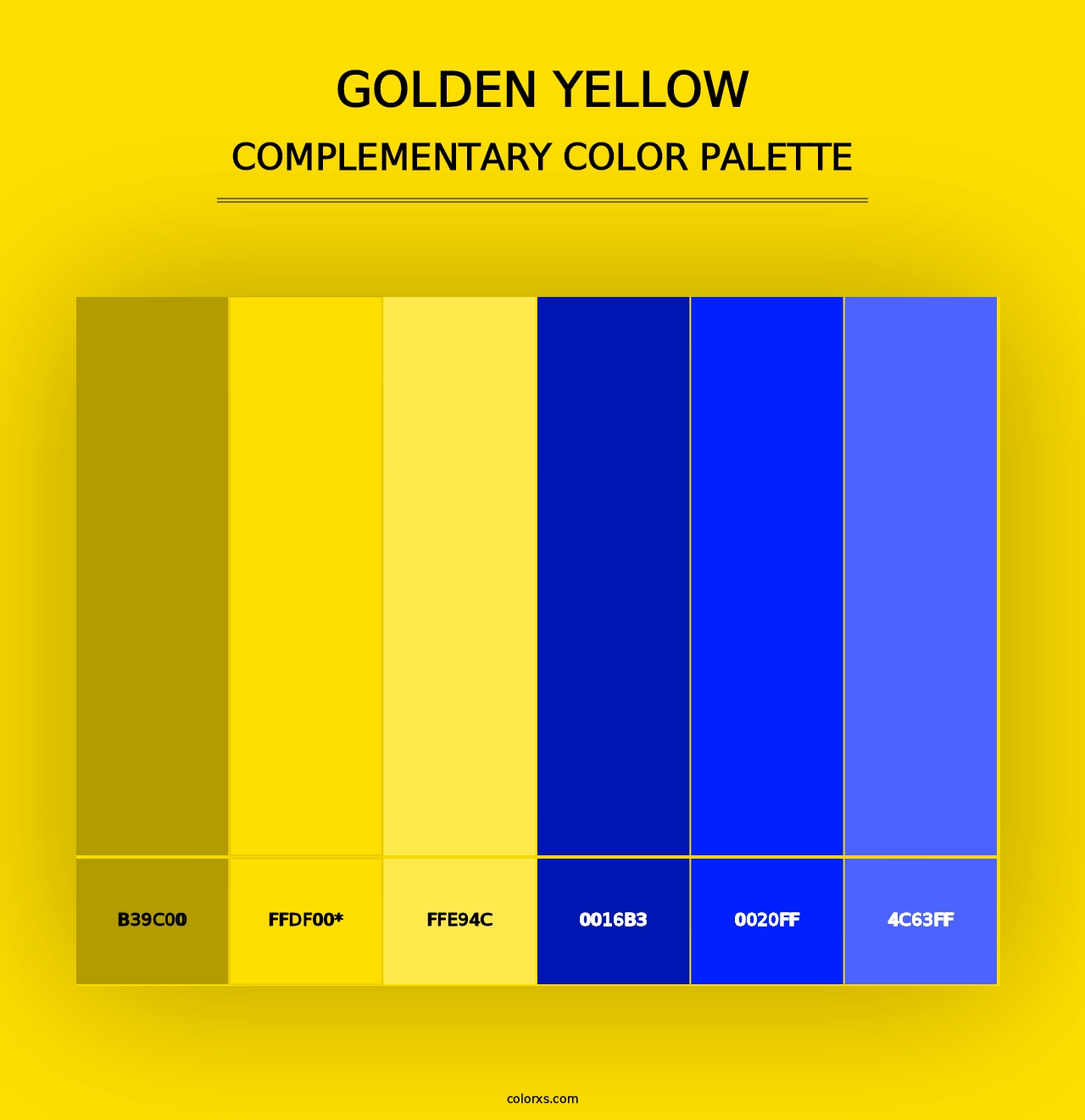 Golden Yellow - Complementary Color Palette