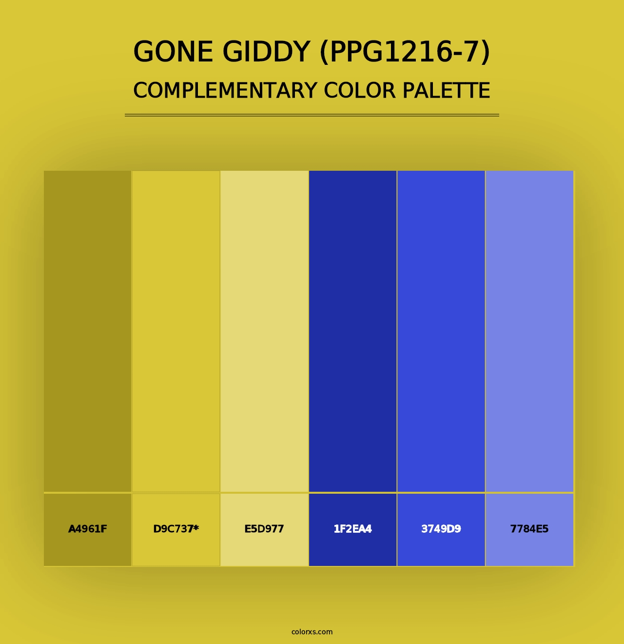 Gone Giddy (PPG1216-7) - Complementary Color Palette