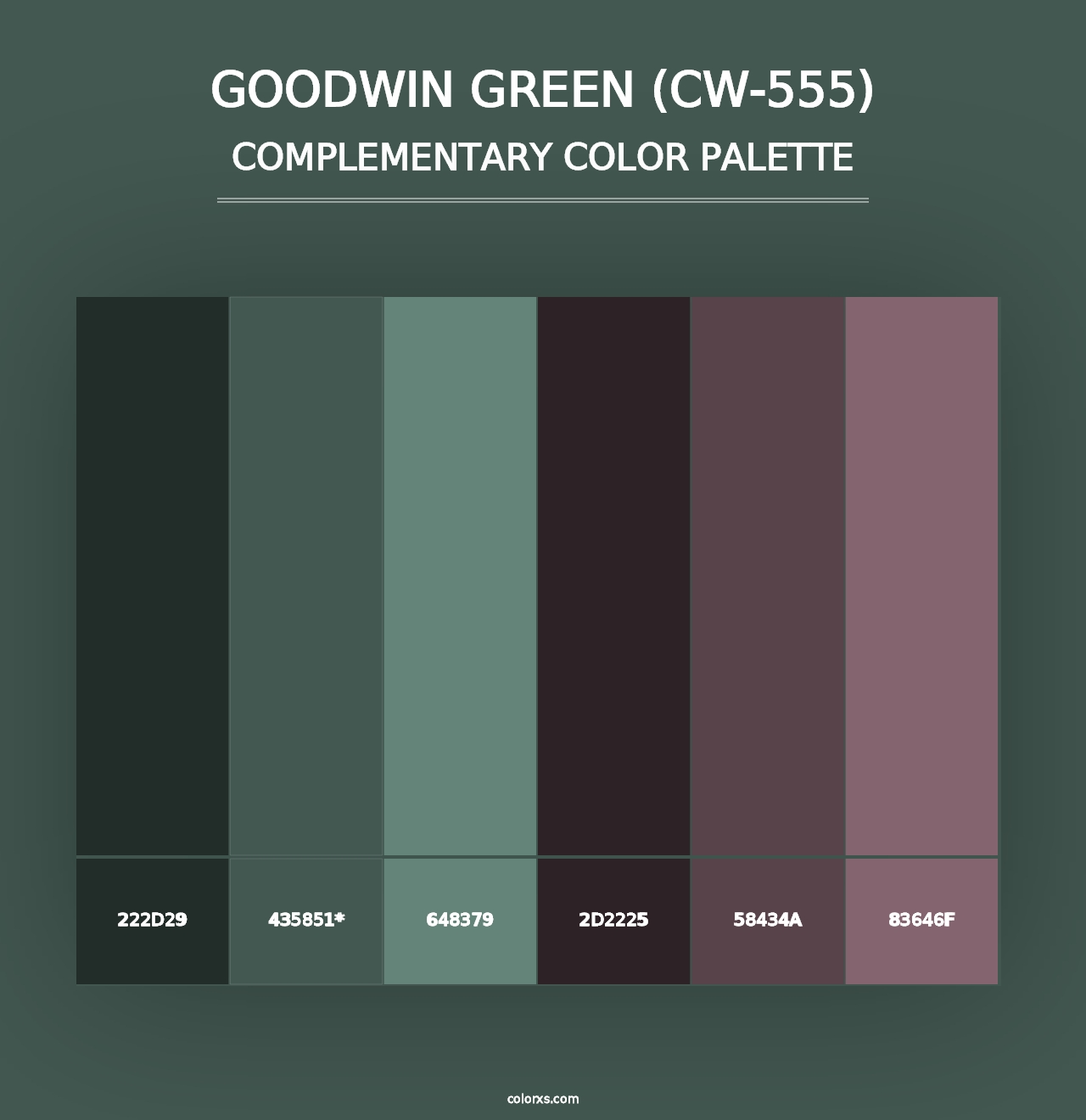 Goodwin Green (CW-555) - Complementary Color Palette