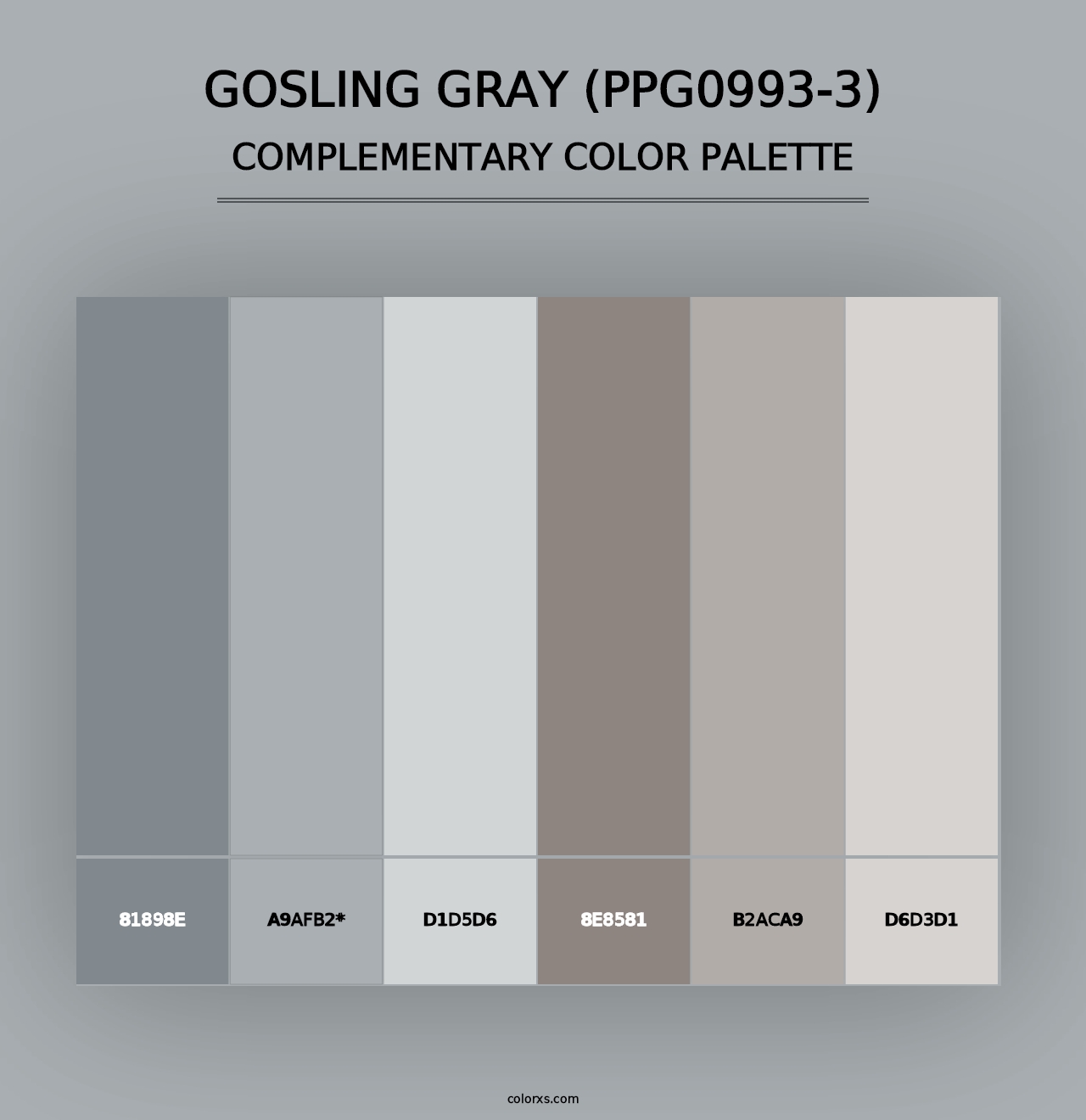 Gosling Gray (PPG0993-3) - Complementary Color Palette