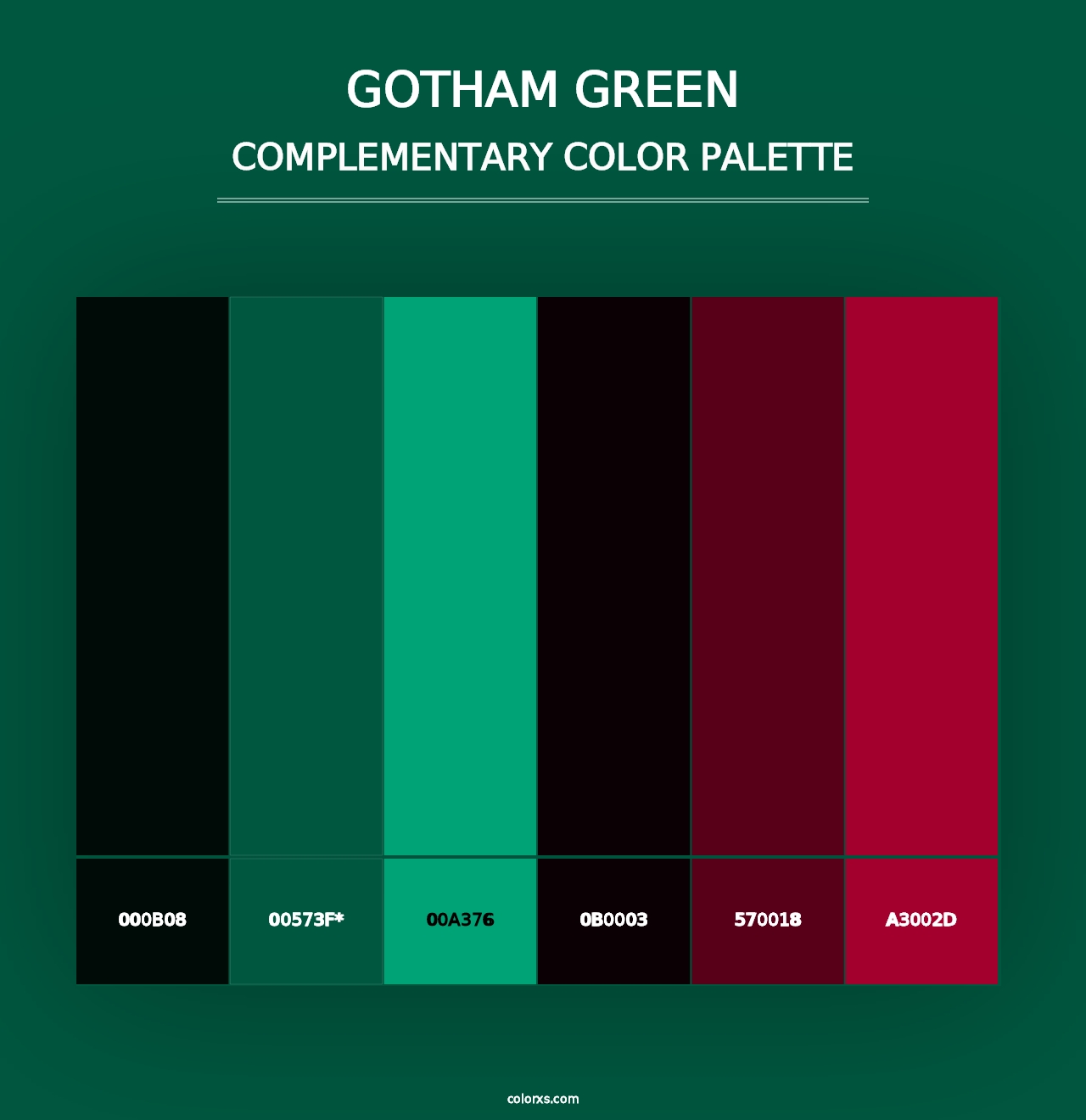 Gotham Green - Complementary Color Palette