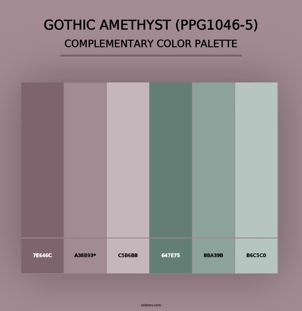 Gothic Amethyst (PPG1046-5) - Complementary Color Palette