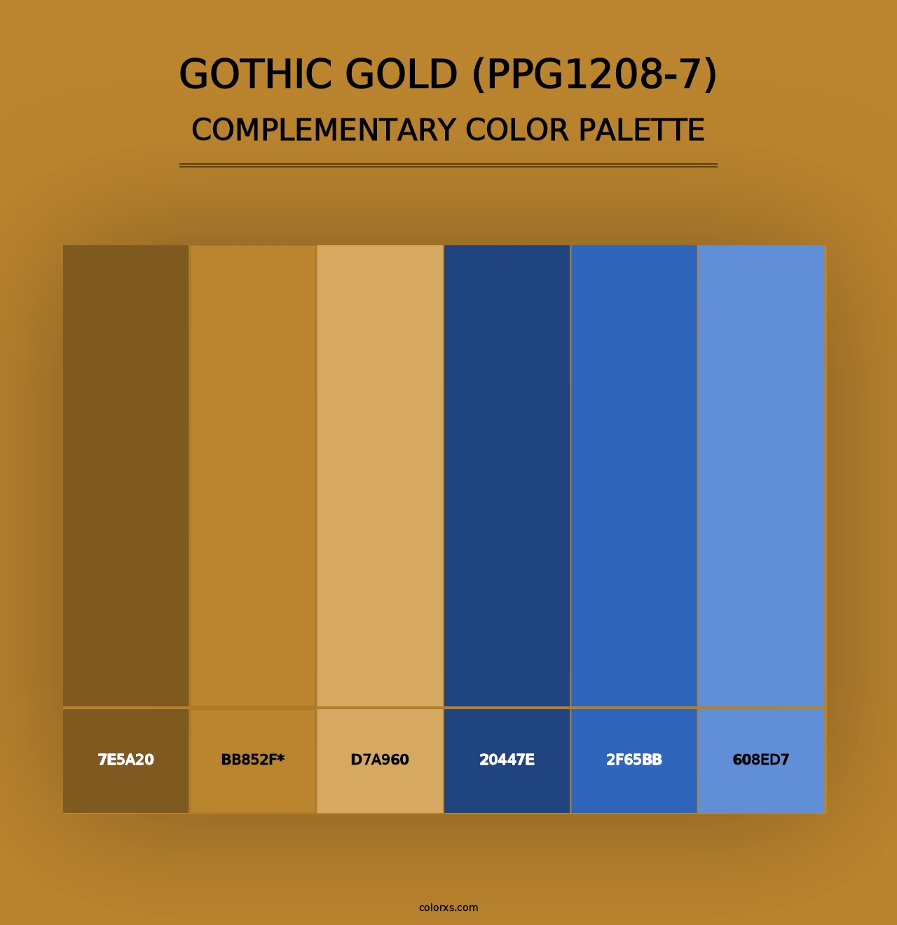 Gothic Gold (PPG1208-7) - Complementary Color Palette