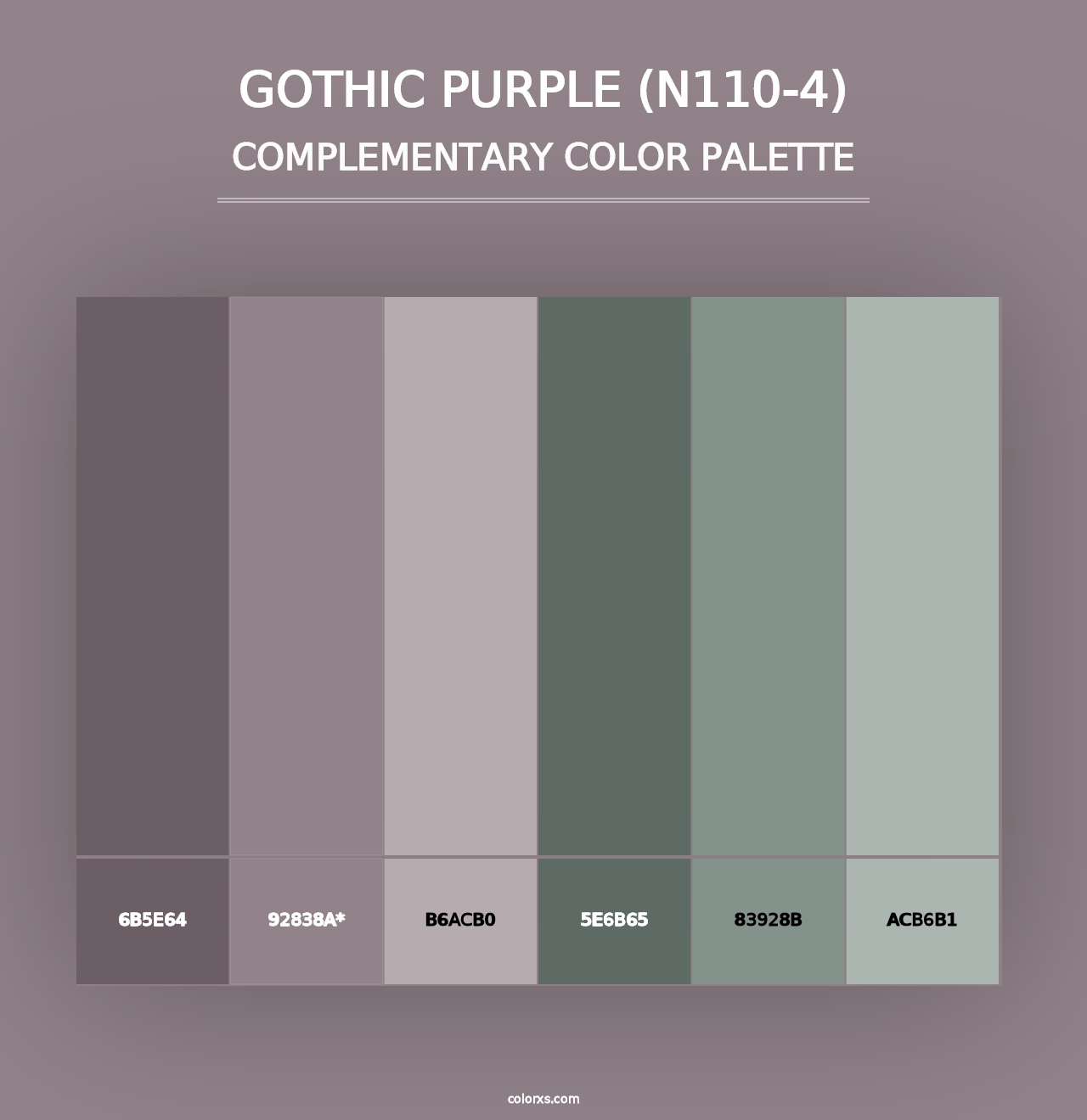 Gothic Purple (N110-4) - Complementary Color Palette