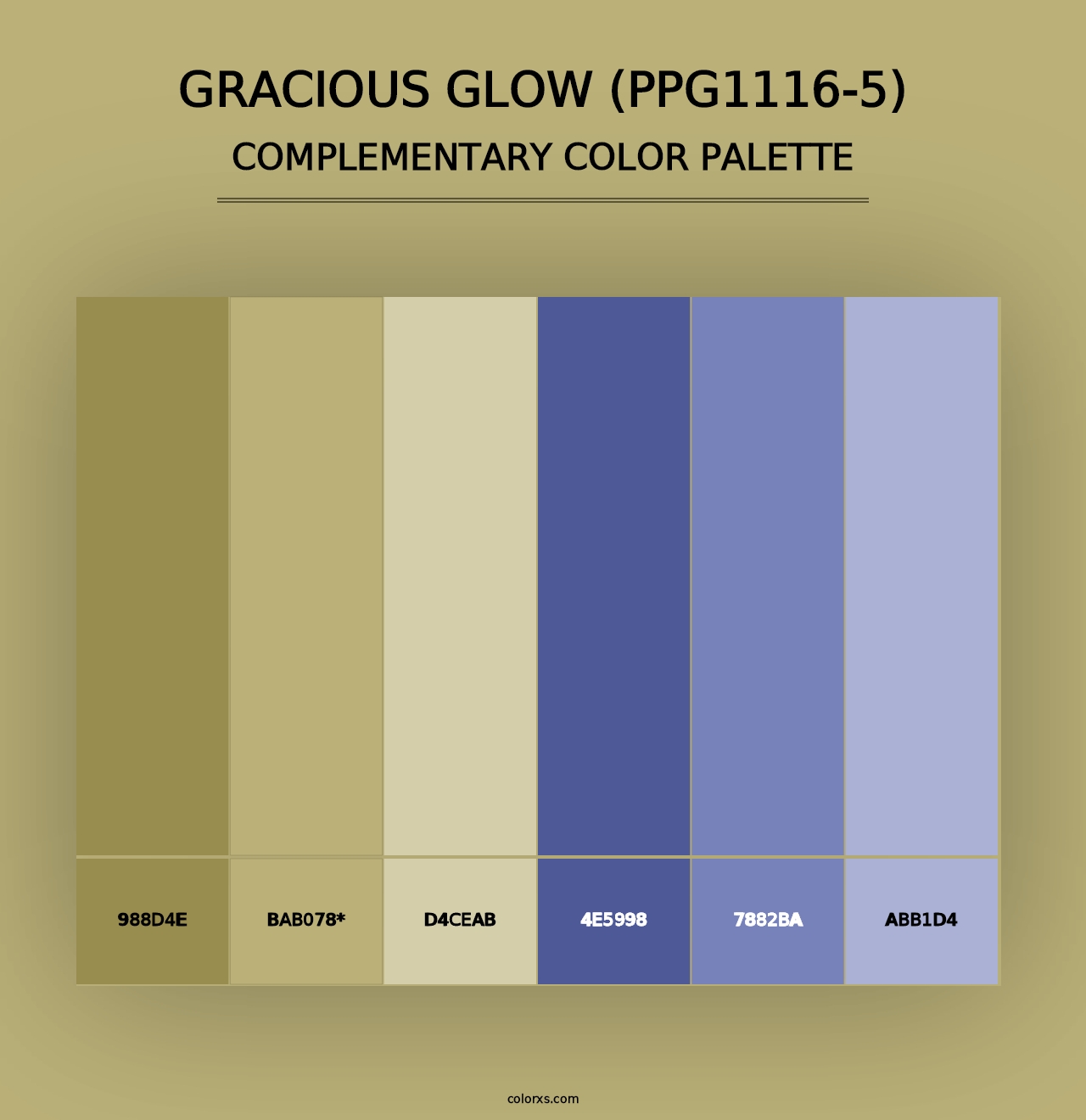 Gracious Glow (PPG1116-5) - Complementary Color Palette