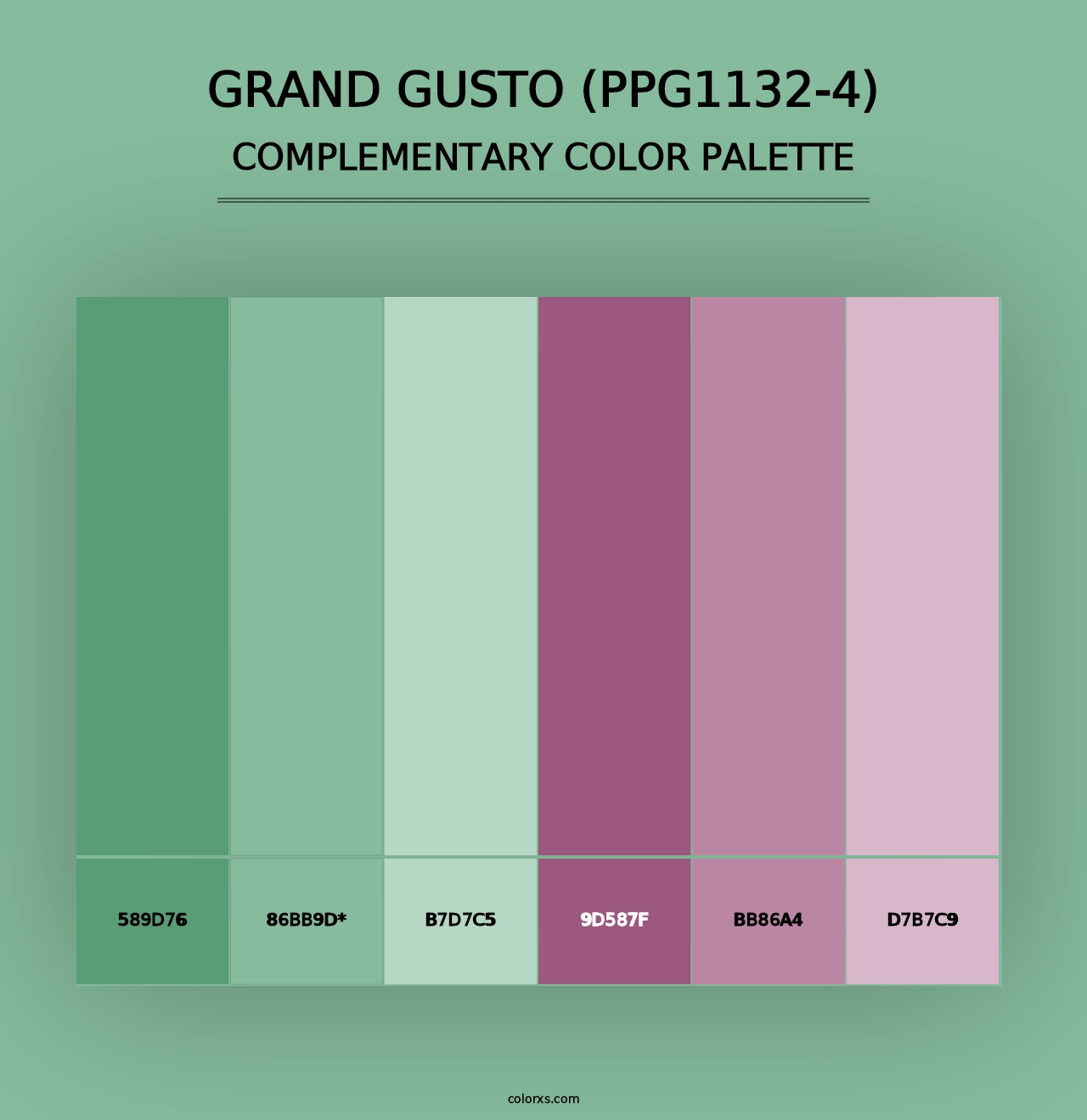 Grand Gusto (PPG1132-4) - Complementary Color Palette