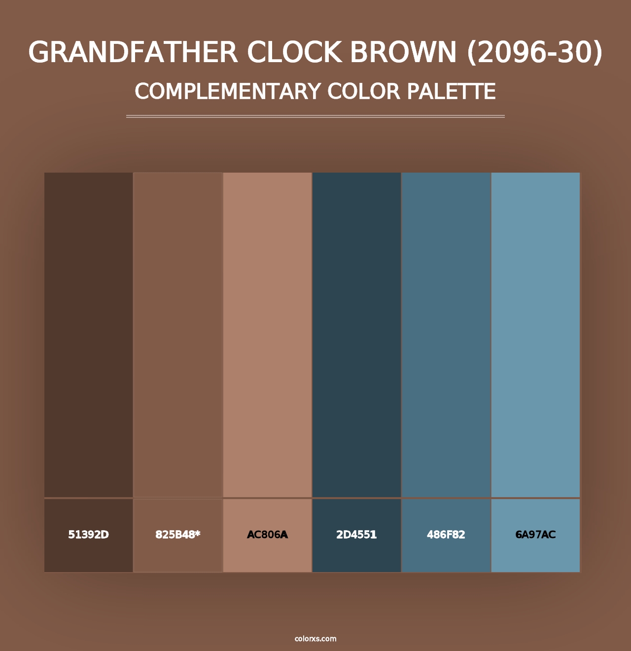 Grandfather Clock Brown (2096-30) - Complementary Color Palette