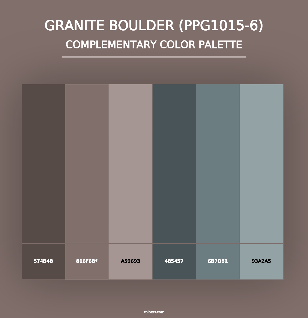 Granite Boulder (PPG1015-6) - Complementary Color Palette