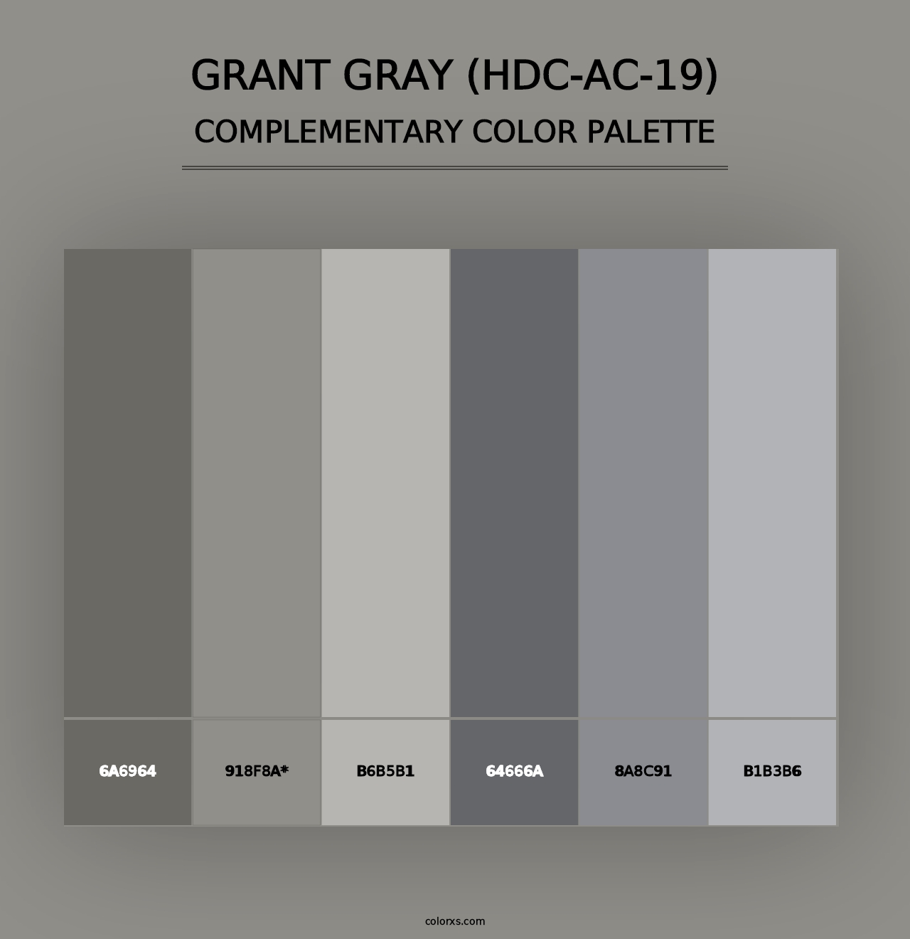 Grant Gray (HDC-AC-19) - Complementary Color Palette