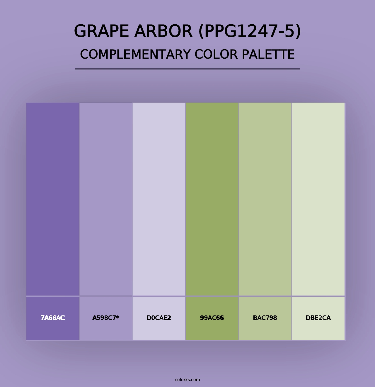 Grape Arbor (PPG1247-5) - Complementary Color Palette