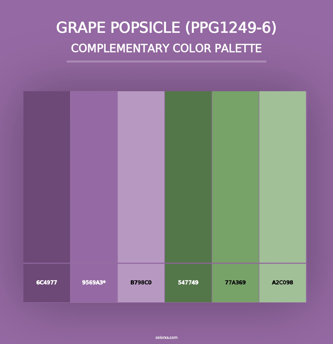 Grape Popsicle (PPG1249-6) - Complementary Color Palette