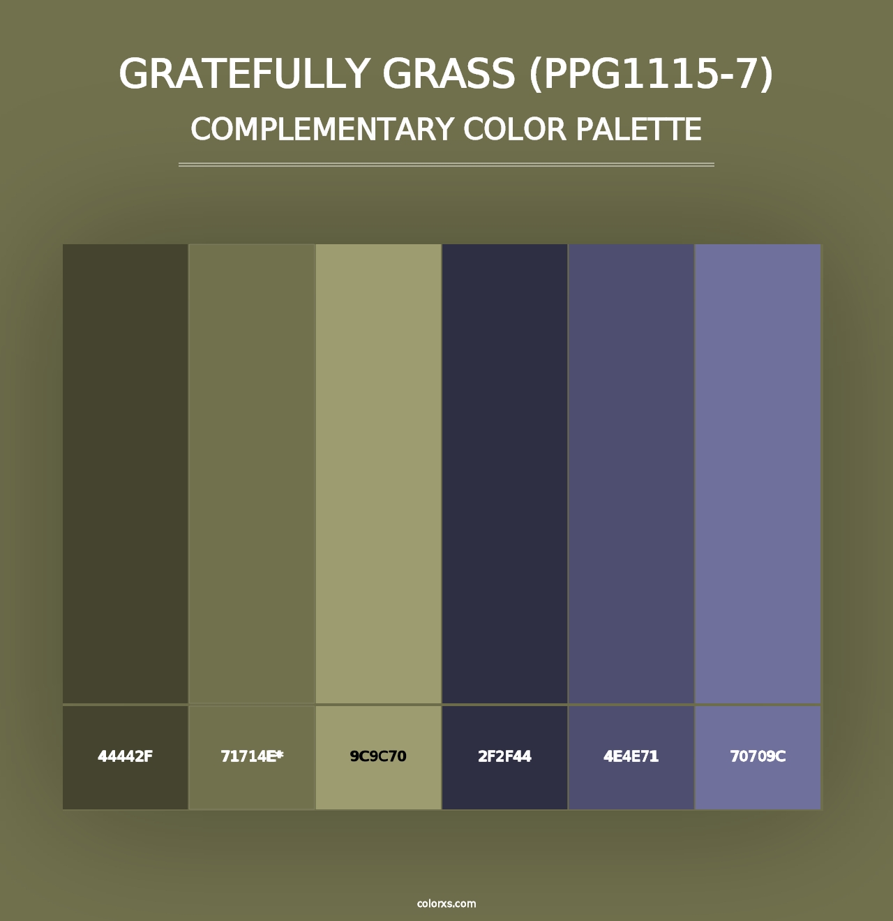 Gratefully Grass (PPG1115-7) - Complementary Color Palette