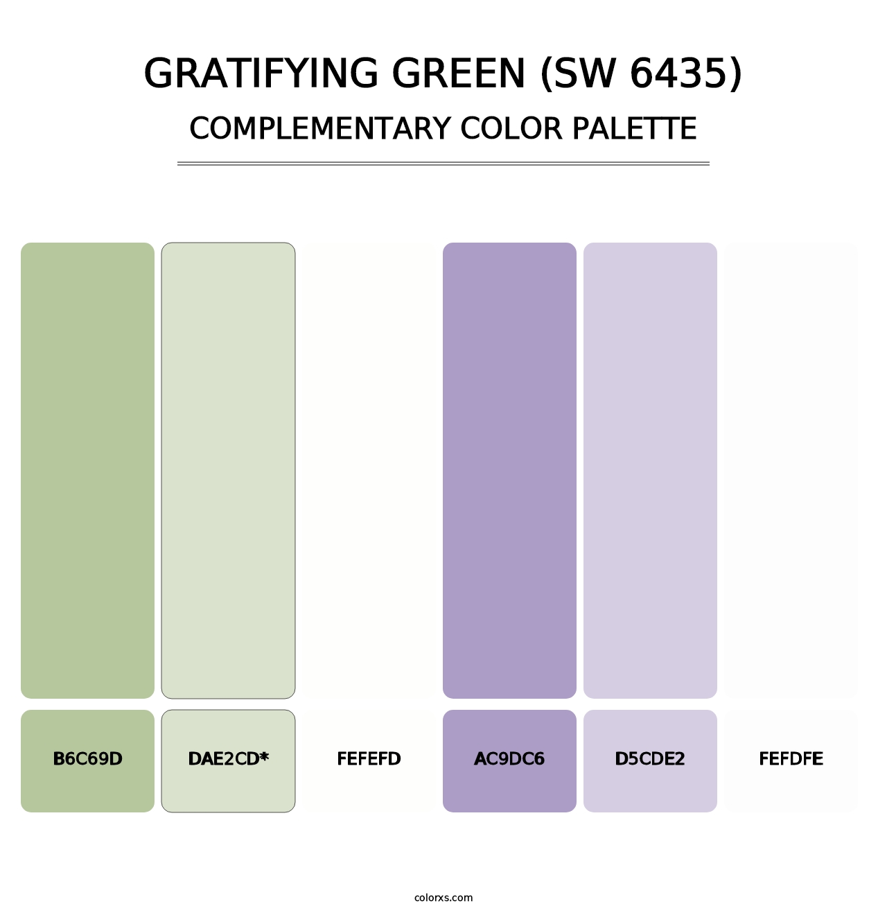 Gratifying Green (SW 6435) - Complementary Color Palette