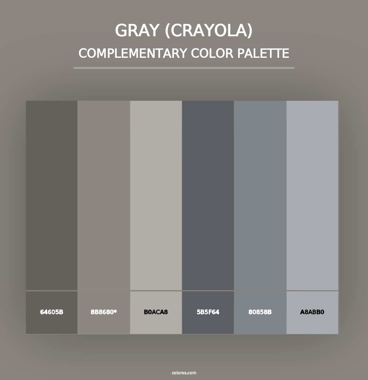 Gray (Crayola) - Complementary Color Palette